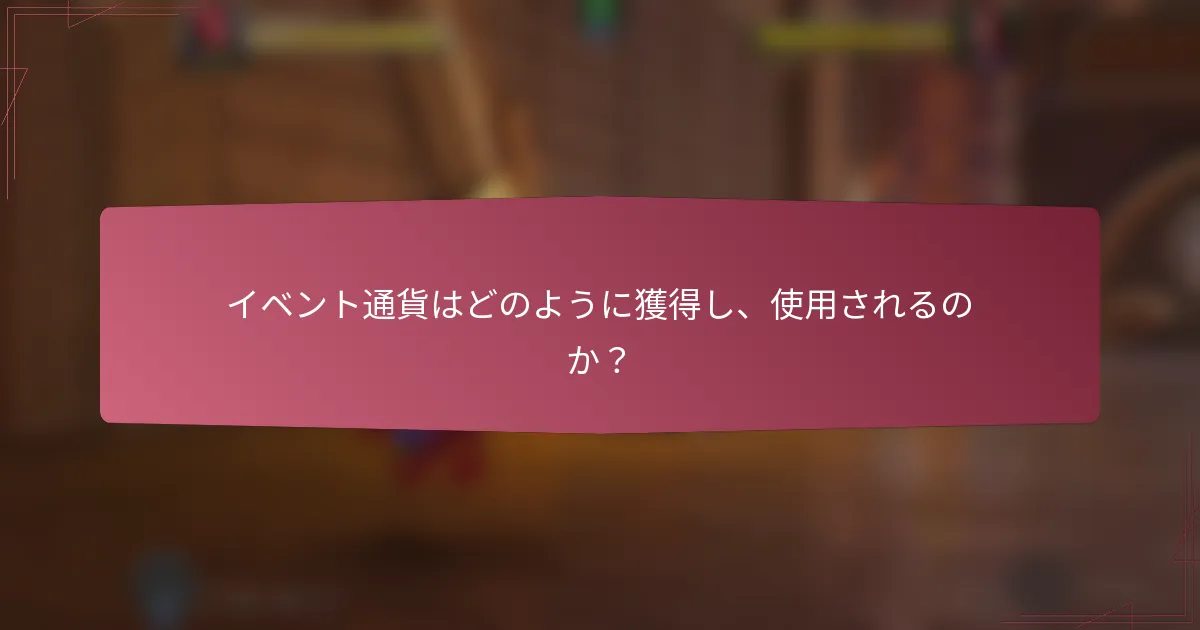 イベント通貨はどのように獲得し、使用されるのか？